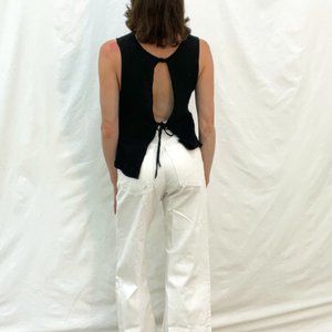 Priory, Gauzy Cropped Tie-Back Tank